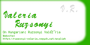 valeria ruzsonyi business card